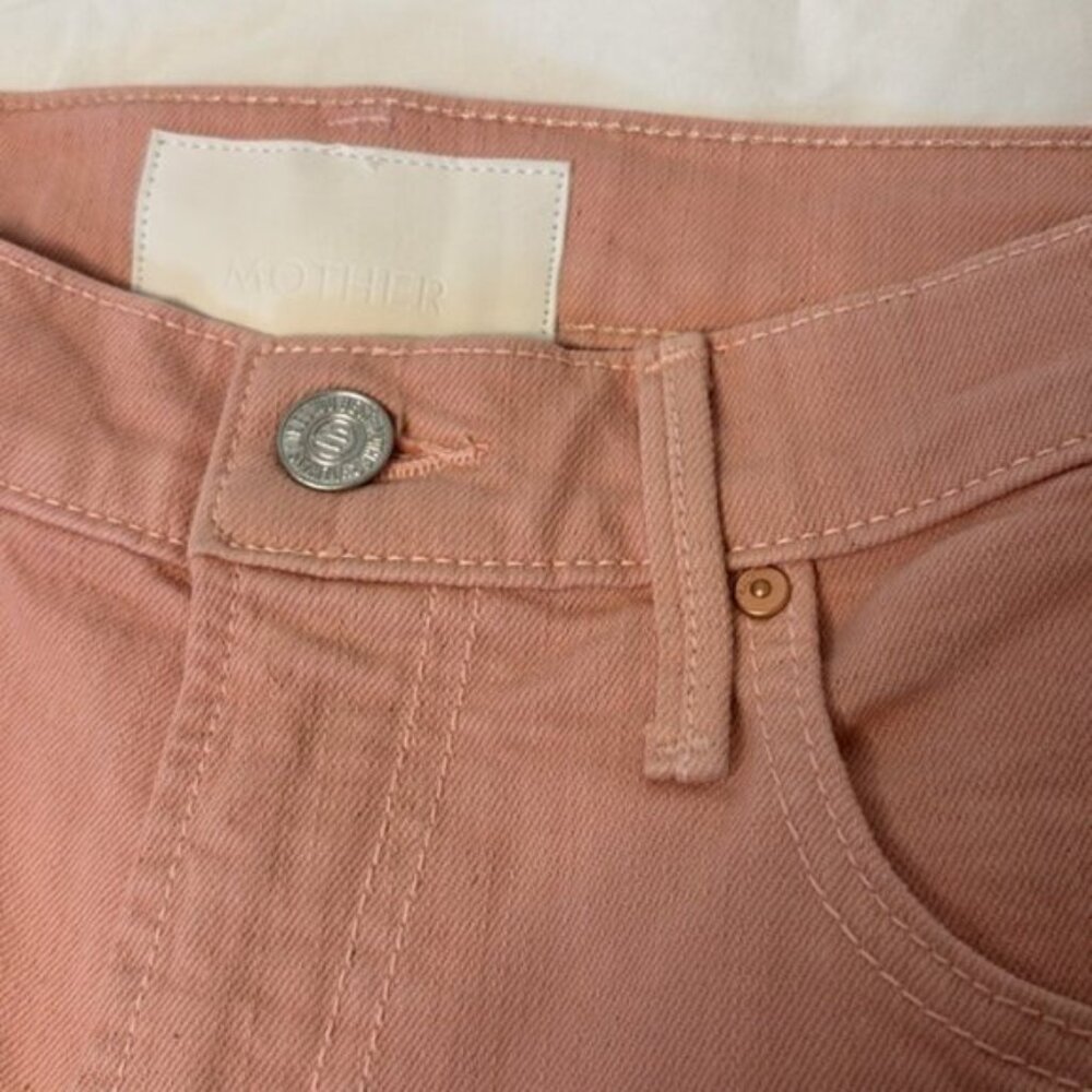 MOTHER The Insider Hover High Rise Straight Jeans in Peach Parfait Size 27 - Picture 12 of 13